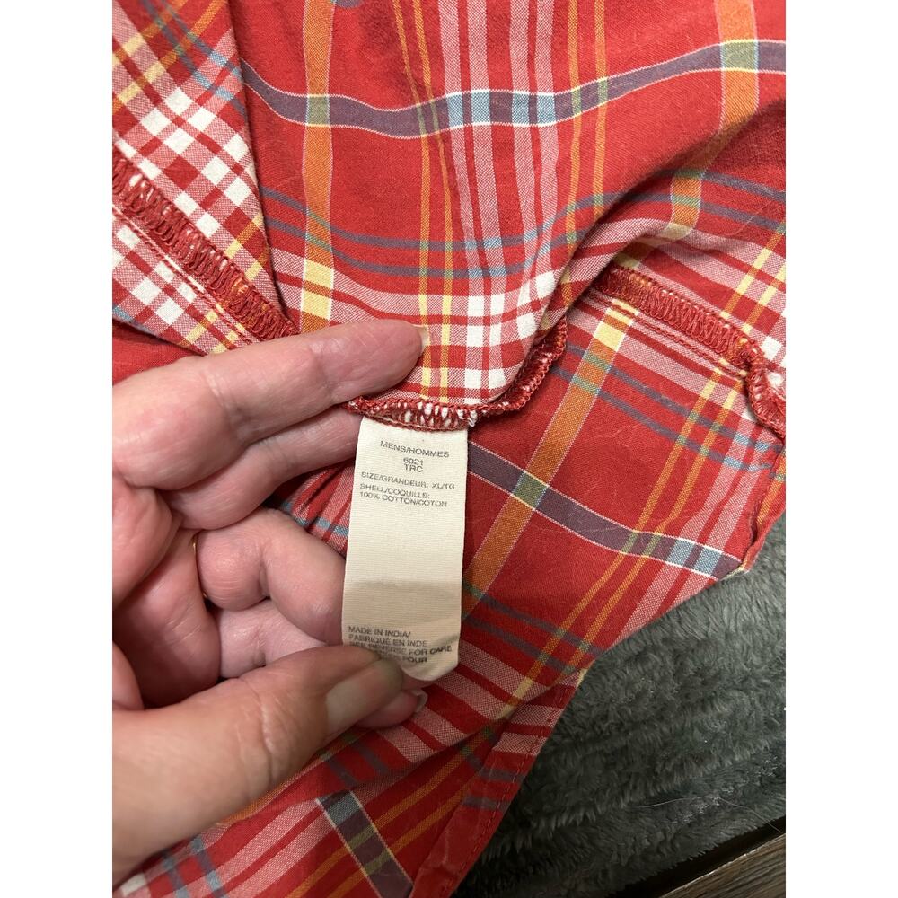 Woolrich Men’s red multicolored Long Sleeve Button down, size XL - Picture 9 of 9